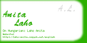 anita laho business card